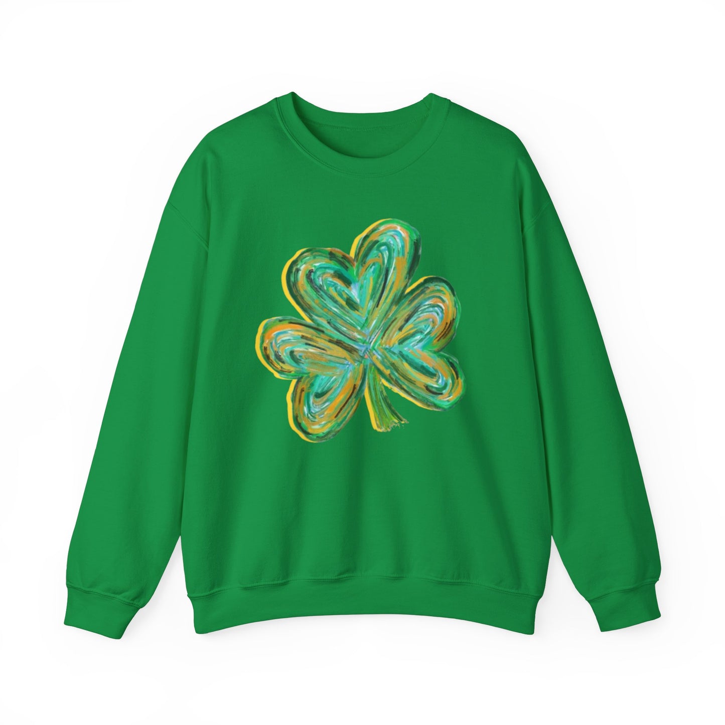 Cute St Patricks Four Leaf Clover Sweatshirt, Watercolor St Patricks ,Gift For St Patricks