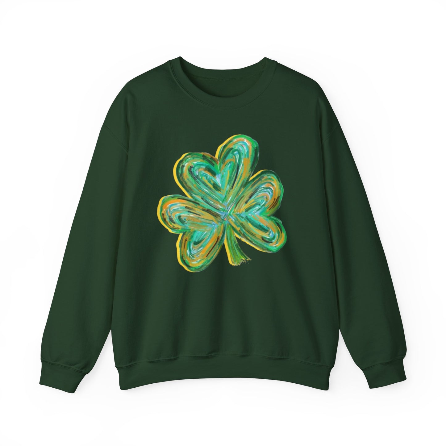 Cute St Patricks Four Leaf Clover Sweatshirt, Watercolor St Patricks ,Gift For St Patricks