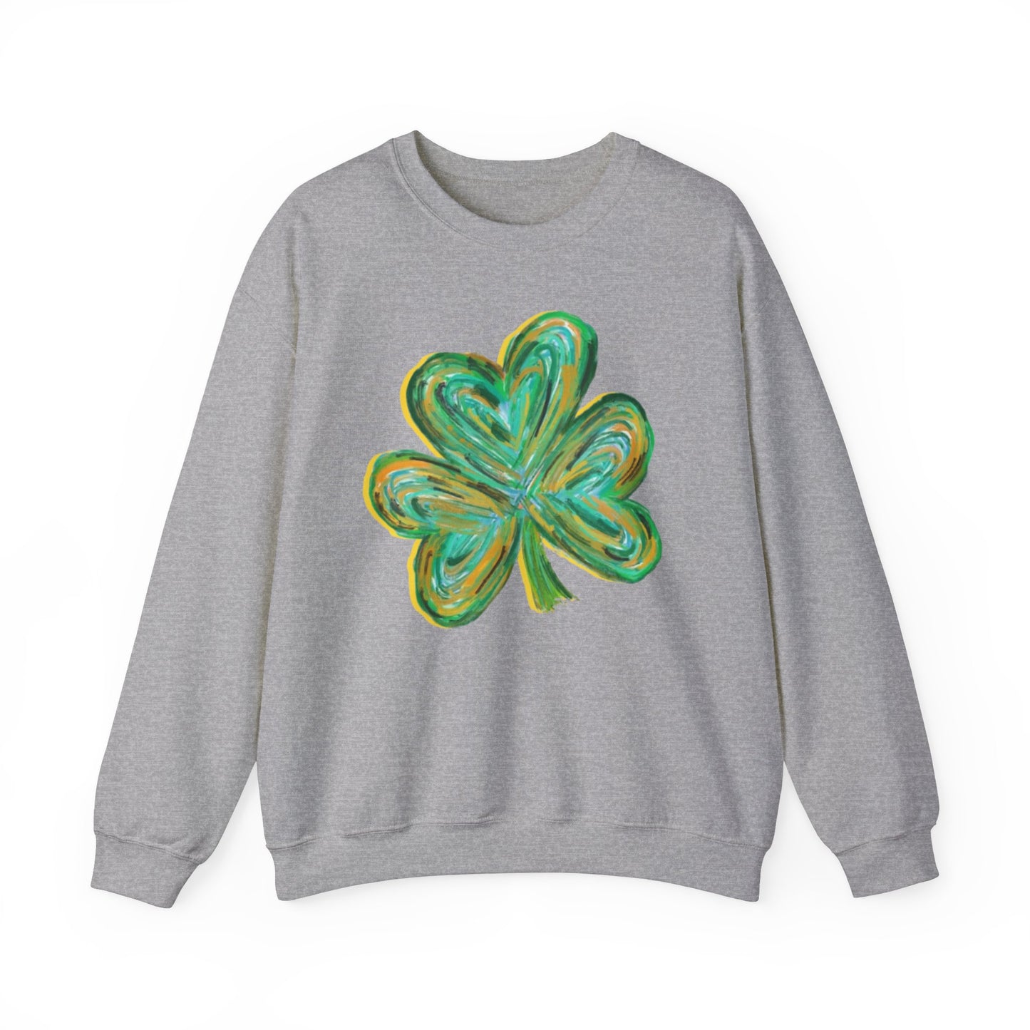 Cute St Patricks Four Leaf Clover Sweatshirt, Watercolor St Patricks ,Gift For St Patricks