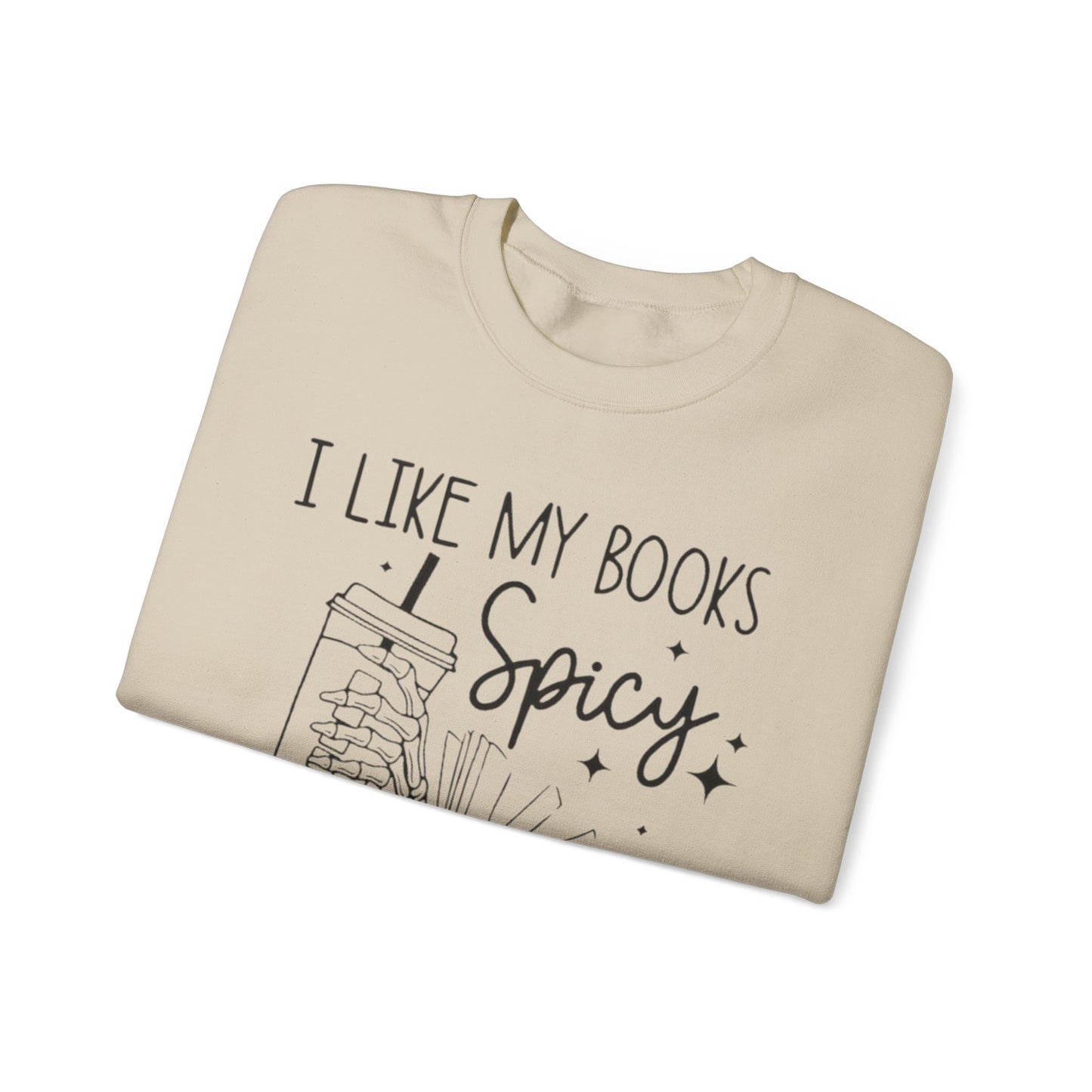 I Like My Books Spicy, My Coffee Icy Sweatshirt, Spicy Books Sweater, Skeleton Hand, Iced Coffee Sweat, Smut Lovers Gift, Book Lover Gift