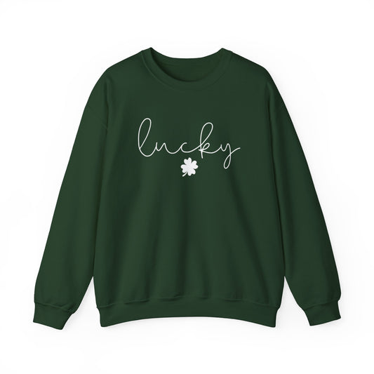 Lucky St Patricks Day Sweatshirt, Simple Holiday Sweater