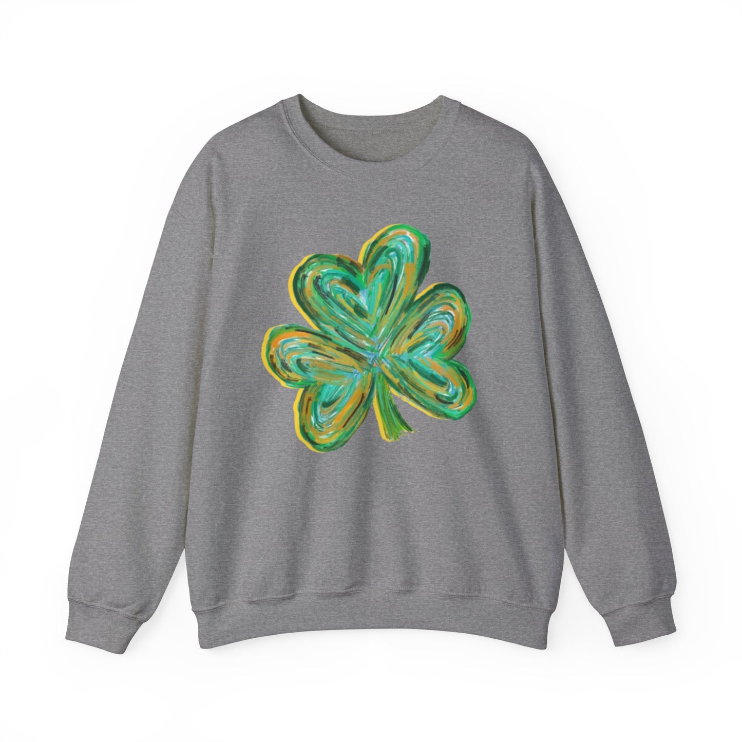 Cute St Patricks Four Leaf Clover Sweatshirt, Watercolor St Patricks ,Gift For St Patricks