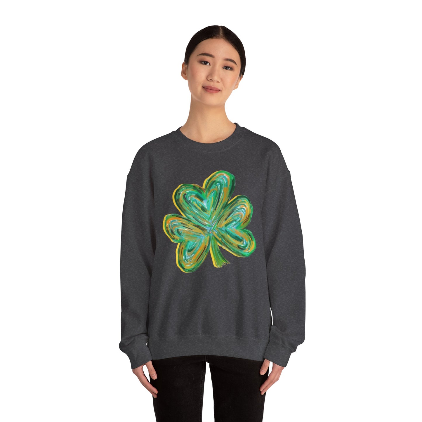 Cute St Patricks Four Leaf Clover Sweatshirt, Watercolor St Patricks ,Gift For St Patricks