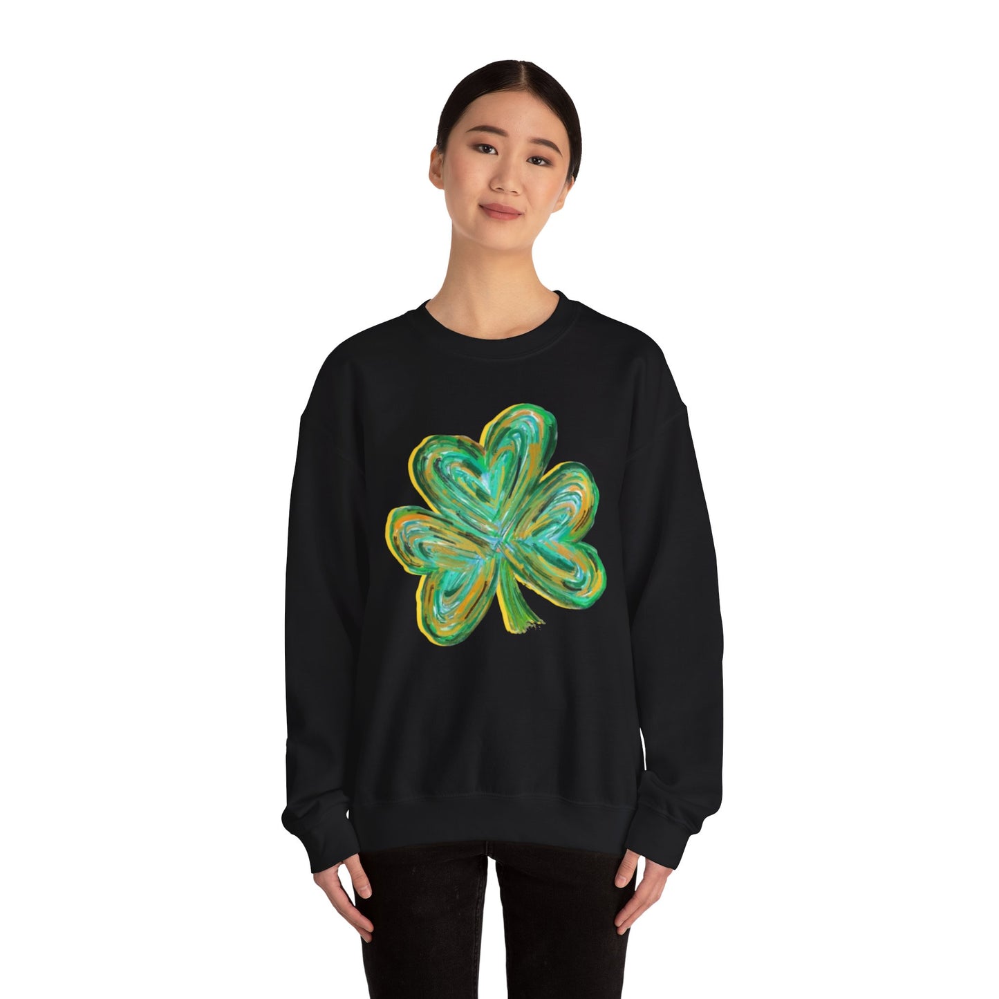 Cute St Patricks Four Leaf Clover Sweatshirt, Watercolor St Patricks ,Gift For St Patricks