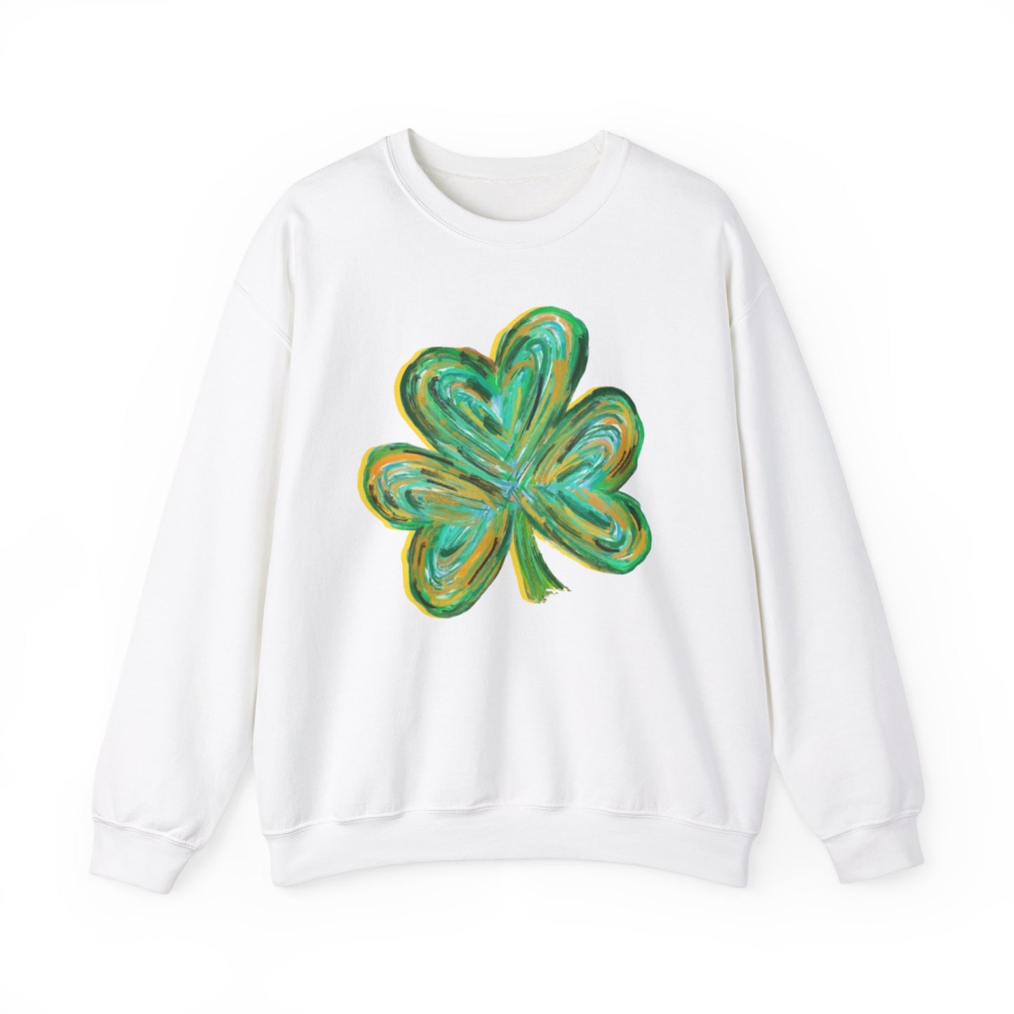 Cute St Patricks Four Leaf Clover Sweatshirt, Watercolor St Patricks ,Gift For St Patricks