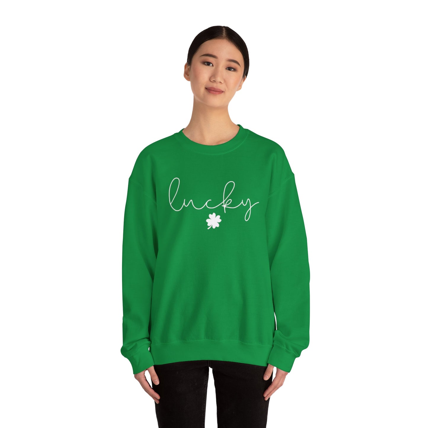 Lucky St Patricks Day Sweatshirt, Simple Holiday Sweater