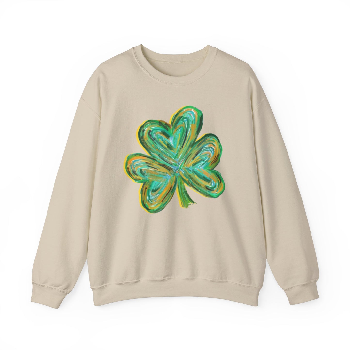 Cute St Patricks Four Leaf Clover Sweatshirt, Watercolor St Patricks ,Gift For St Patricks