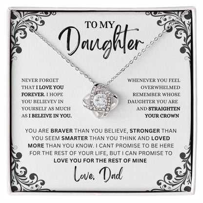 To My Daughter Necklace Gift From Dad, Daughter Gift