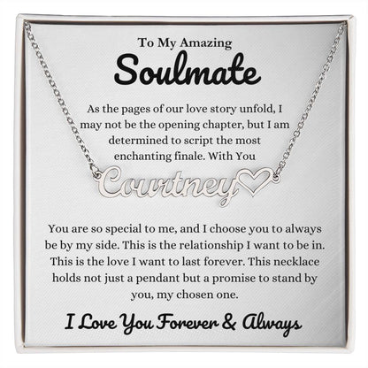 To My Amazing Soulmate Name Necklace