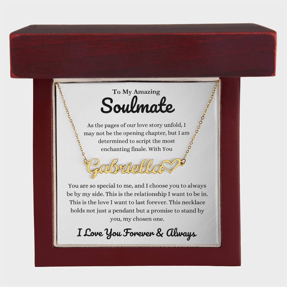 To My Amazing Soulmate Name Necklace